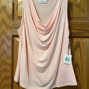 Calvin Klein Light Pink Draped Blouse